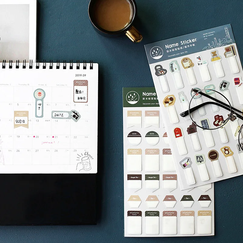 Винтажные наклейки простые PDA водонепроницаемые этикетки закладки декоративные