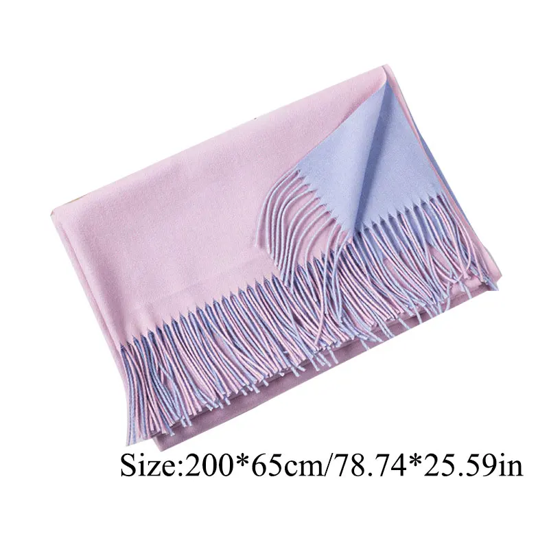 Женский зимний шарф чистый кашемир шарфы толстая шея теплая повязка для головы