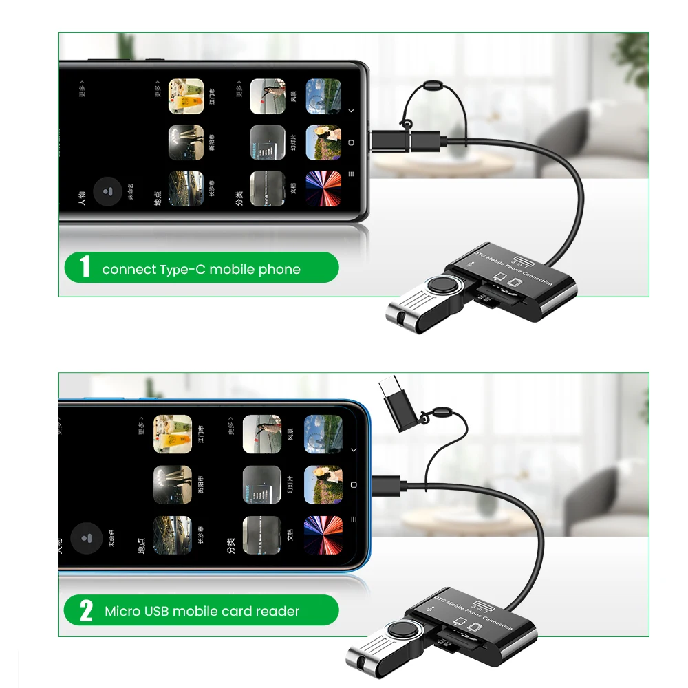 3 в 1 Type-c Micro USB SD TF телефон OTG кардридер хост-адаптер для Samsung Galaxy S4 S2 S3 Note 2 планшет |