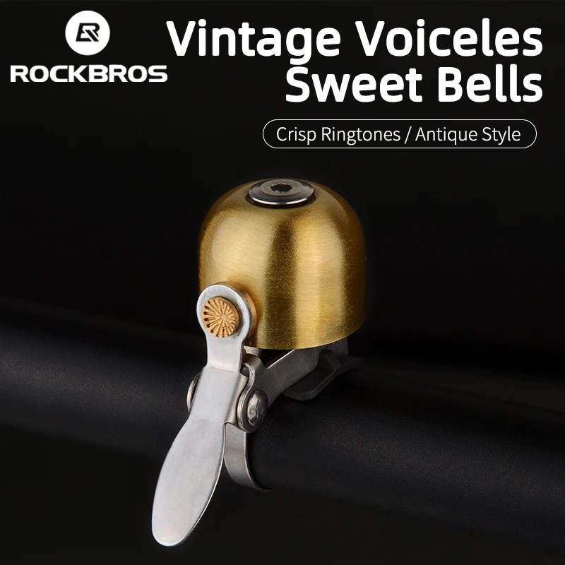 ROCKBROS-timbre Vintage para bicicleta, timbre con sonido claro, Retro, accesorios para ciclismo...