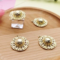 10pcs lot golden plated zinc alloy straw hat charms earrings pendants for diy womens fashion jewelry making accessories 2529mm