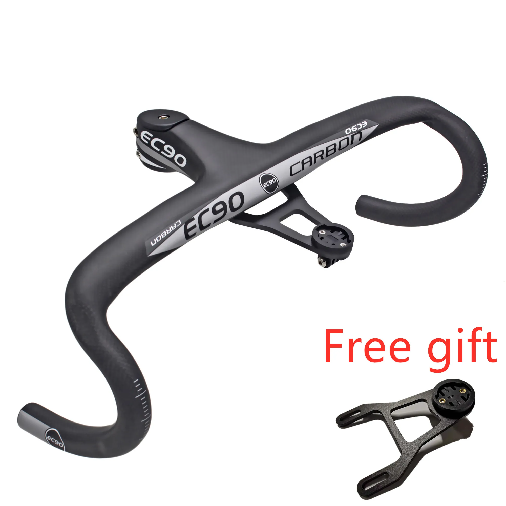 

NEW 5D Full Carbon Road Bicycle Handlebar Integrated Drop Bar 28.6mm 3K Weave With Bike Computer Mount light mount
