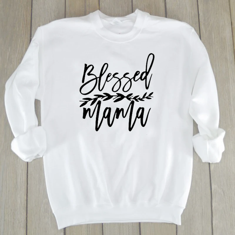 Blessed Mama, Женская толстовка, пуловер с круглым вырезом, женская одежда, Harajuku, с буквенным принтом, повседневные толстовки, уличная одежда, Прямая поставка