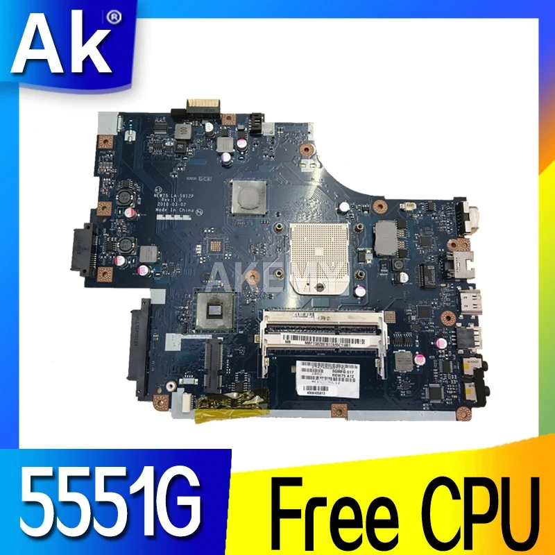 Материнская плата для ноутбука For Acer aspire 5551 5551G E640 DDR3 Бесплатный процессор NEW75 LA 5912P
