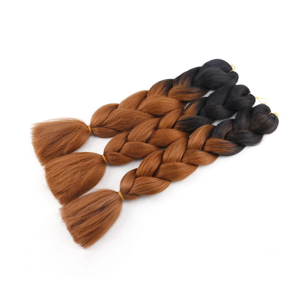 2022 New 100g Braiding Synthetic Jumbo Box Braids Black Gray Purple Blue Green Blonde Brown Crochet Hair Extensions |