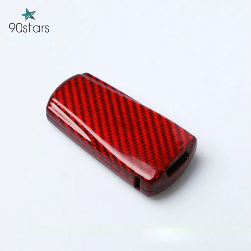 Красный и черный защитный чехол из углеродного волокна для дистанционного ключа