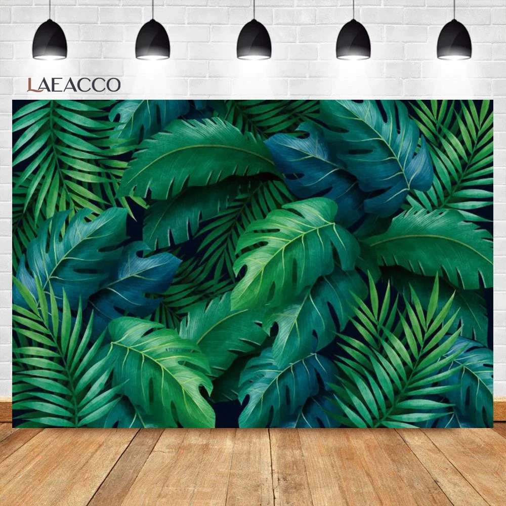 

Laeacco Tropical Theme Jungle Party Photophone Green Grass Palms Tree Leaves Foliage Photography Backdrops Photo Backgrounds
