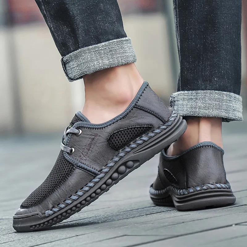 

Светильник ские легкие спортивные туфли ручной работы, новинка 2021, деловые повседневные кожаные туфли на плоской подошве для джентльмена, и...