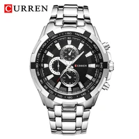 curren 8023 quartz watch men waterproof sport military watches mens business stainless steel wristwatch male clock reloj hombre