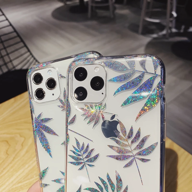 Голографический Блестящий Прозрачный мягкий силиконовый чехол из ТПУ для iPhone X XR