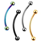 Кольцо для пирсинга из титана G23, изогнутое губная Штанга Кольцо с бананом для бровей, завитка ушной раковины, Козелка, тела, ювелирное изделие, 1 шт.