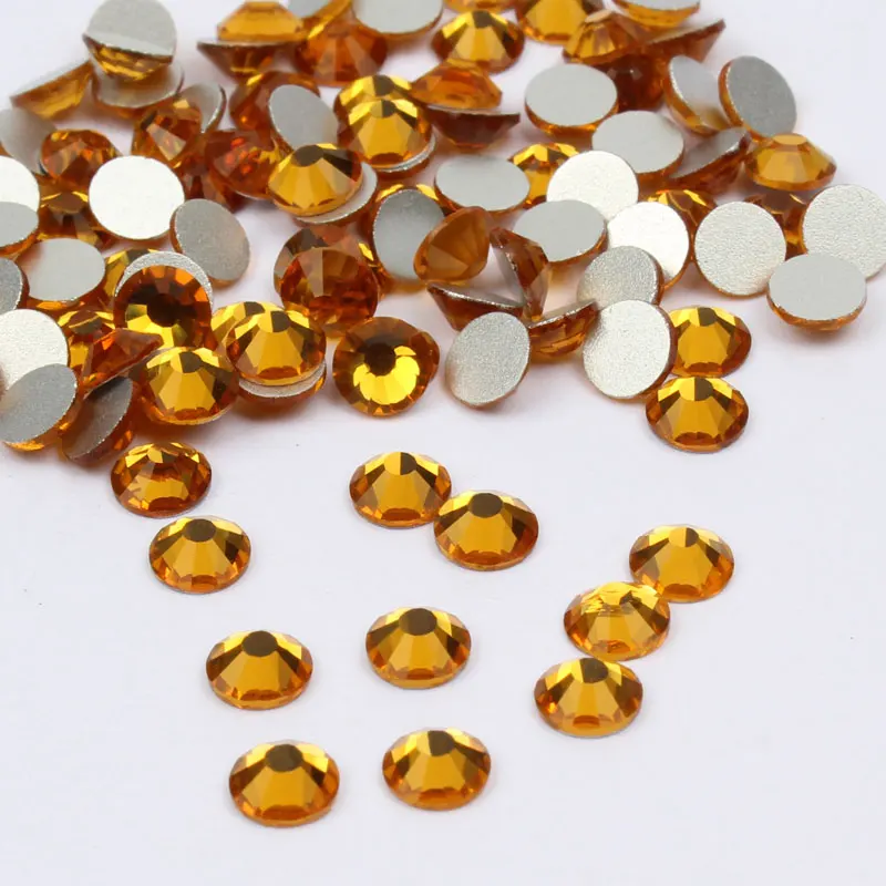 

Topaz 3D Nail Art Decorations Crystal Nails Non HotFix Rhinestones Glue On Glass Diamonds DIY Wedding Dresses Color 1004
