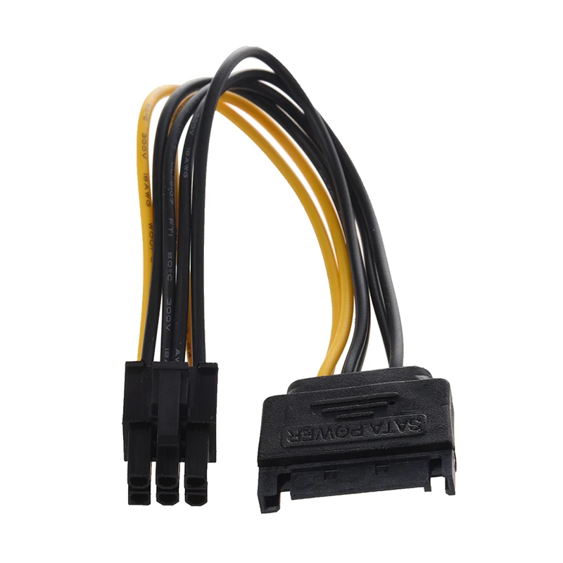 PC SATA 15 контактов папа к ATX 6 Pin женский кабель питания конвертер 7 9" | Дом и сад