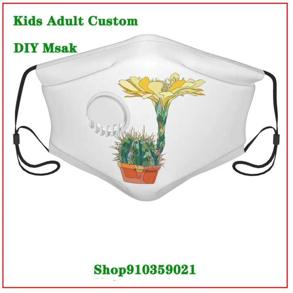 Винтажная смываемая Маска С КАКТУСОМ маска для лица многоразовая с выхлопным