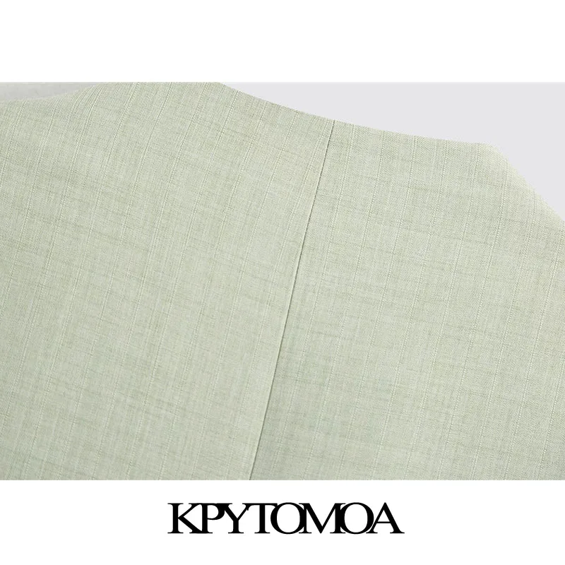 

KPYOMOA Women 2020 Fashion Office Wear Single Button Blazers Coat Vintage V Neck Long Sleeve Pockets Female Outerwear Chic Tops