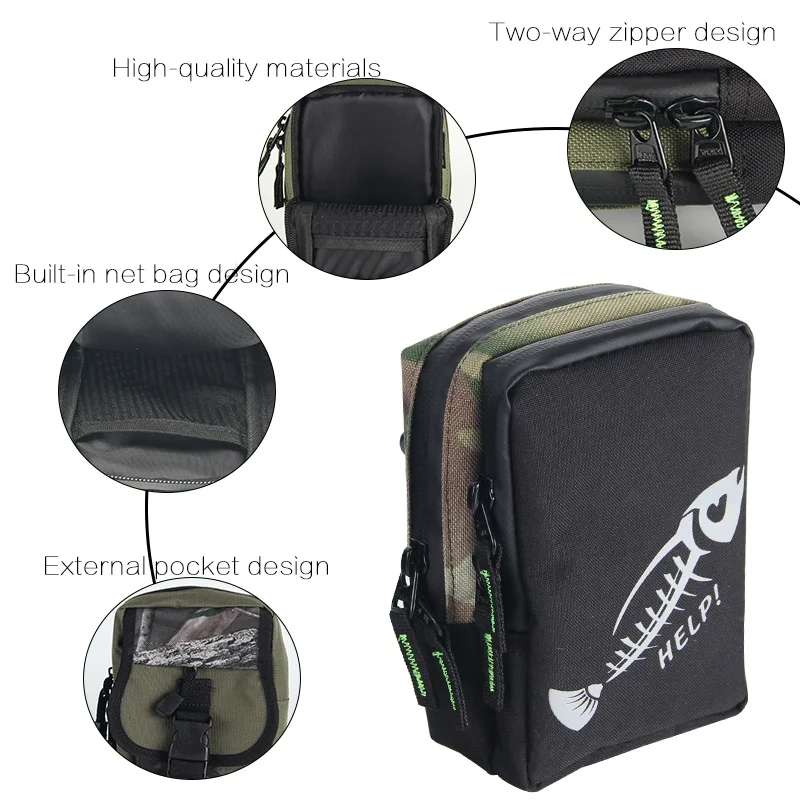 

Waterproof Fishing Bag Fish Printed Storage Lure Bag Tackles Accessories Portable Outdoor Fishing Line Bags