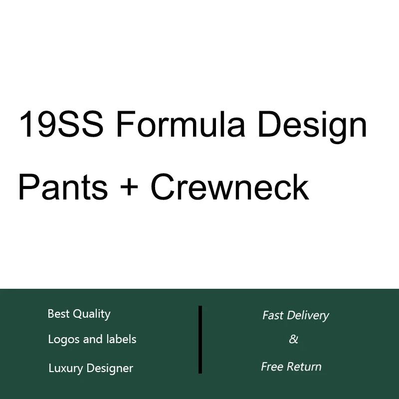 

19SS Formula Sweatpants Men Women Couples HipHop Cotton Casual Sweat Pants