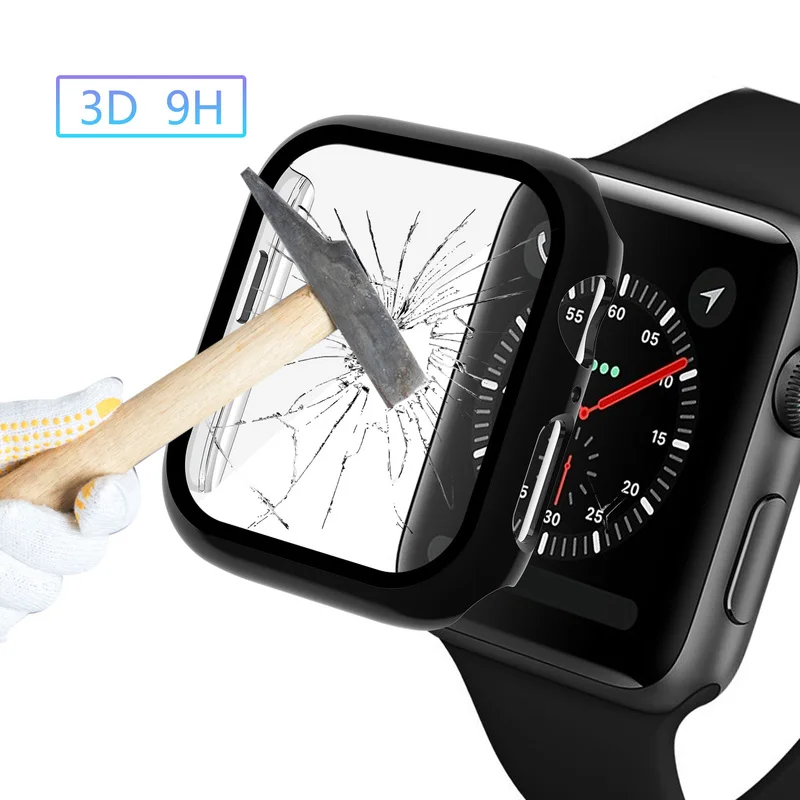 Чехол для часов + закаленное стекло Apple Watch 40 мм 44 защита экрана чехол бампер Iwatch
