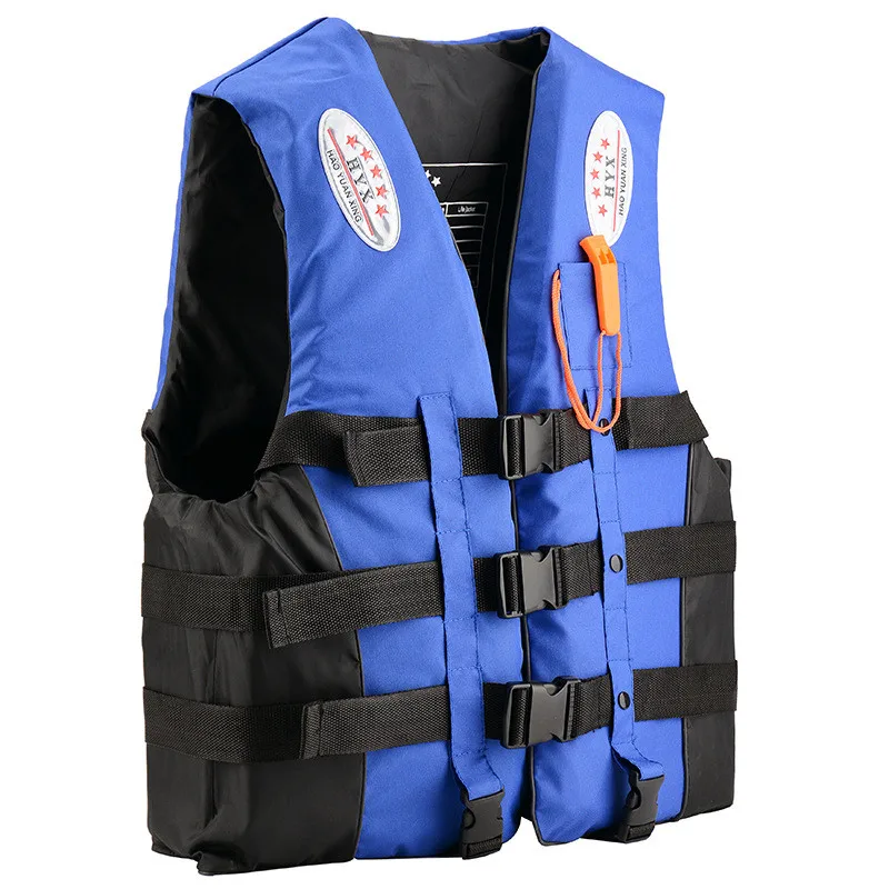 

Universal Outdoor Swimming Boating Skiing Driving Vest Survival Suit Polyester Life Jacket for Adult Children with Pipe S -XXXL