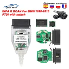 Автомобильный диагностический инструмент для BMW INPA K + DCAN Switch FTDI 9241A OBD 2 OBD2 K CAN BUS K line K-line кабель для BMW ICOM