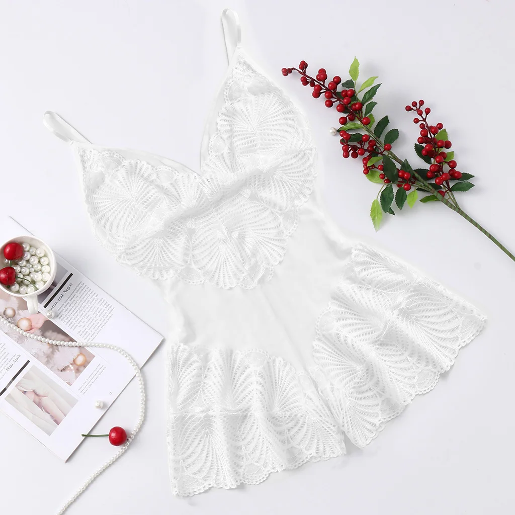 Комбинация женская с V-образным вырезом пижама нижнее белье боди эротический