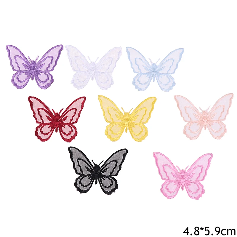 Вышитые Кружевные нашивки в виде бабочек для одежды свадебные декоративные