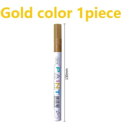Gold 1pc Цветная масляная краска, ручка, белый, черный, золотой, мобильная краска, не выцветает, граффити, ручная краска, ed, сделай сам, маркер для шин, ручка, подпись - Цвет: Gold 1pc
