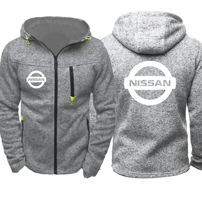 Куртка Для мужчин Nissan автомобильные брелки с логотипом печати Повседневное хип-хоп и в стиле «Harajuku»; Цвет Флисовые Толстовки с капюшоном на молнии кофты с длинным рукавом толстовки человек Костюмы