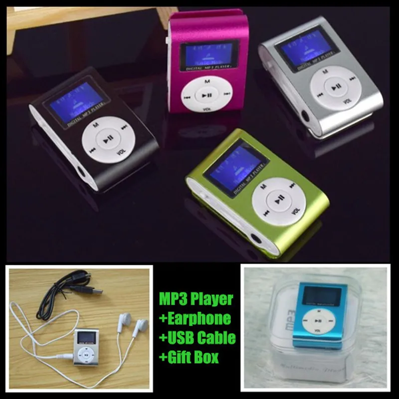 100p! MP3 плеер с ЖК экраном и зажимом из сплава внешний слот для карт Micro TF/SD
