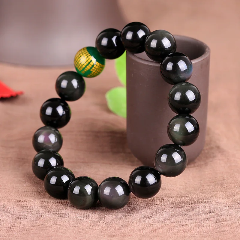 Радуга обсидиан бусы браслет натуральный камень мужчины женщины унисекс