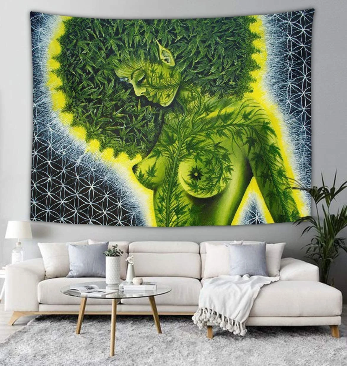 

NEW Beauty Green Marijuana Weed Leaf Wall Tapestry Hippie Art Tapestry Wall Hanging Home Decor Extra Large Tablecloths