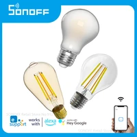 sonoff b02 f smart wifi led filament bulb e27e26 dimmable dual color light 77 5w lamp app voice control for google home alexa