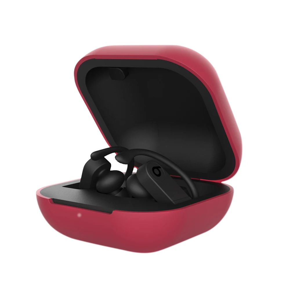 Wine red Силиконовый чехол для наушников для Beats Powerbeats Pro, беспроводные Bluetooth спортивные наушники, чехол, чехлы из ТПУ, мягкая зарядная коробка, оболочка - Цвет: Wine red