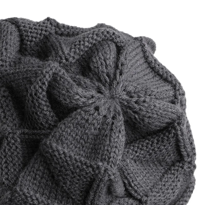 

Knitted Hat Women Winter Hats for Women Ladies Outdoor Beanie Girls Acrylic cap Bonnet Female Skiing Warm Woolen Hat