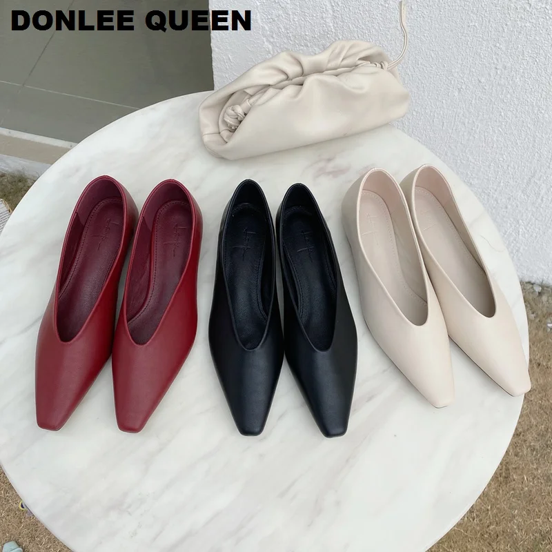 2020 новые весенние туфли на плоской подошве Балетки женские модные Брендовые