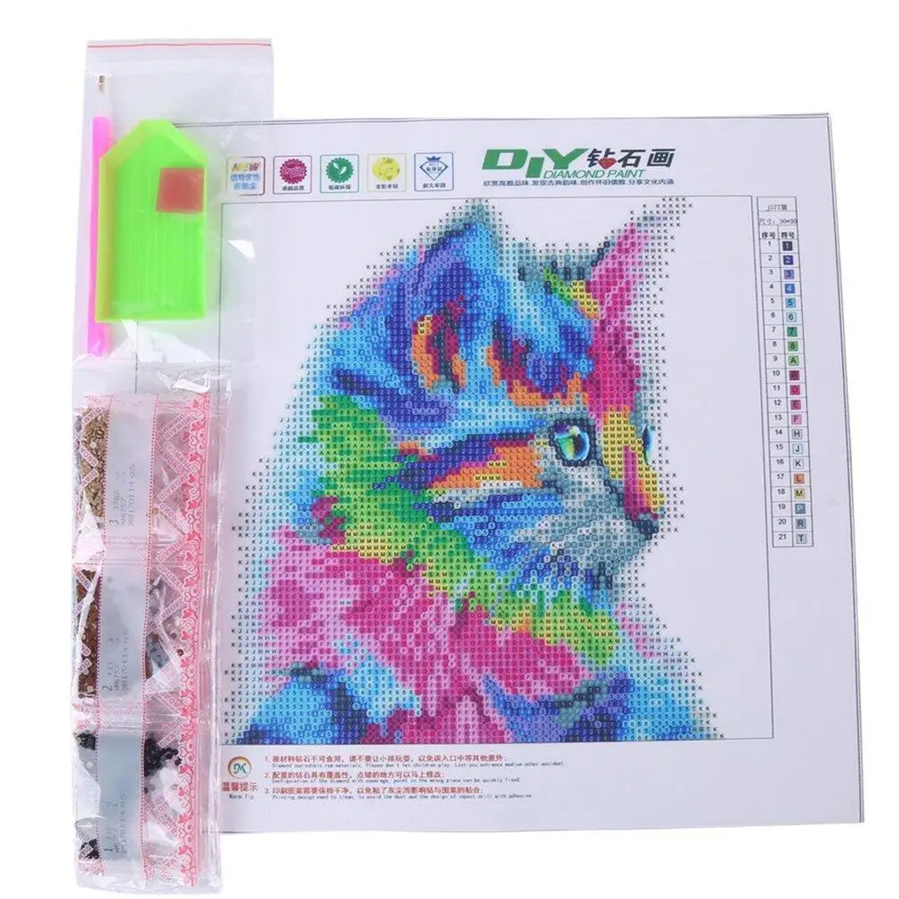 Cat's Pattern 3D DIY алмазная живопись рукоделие домашнее украшение 30*30 - Цена: 474,09 руб.