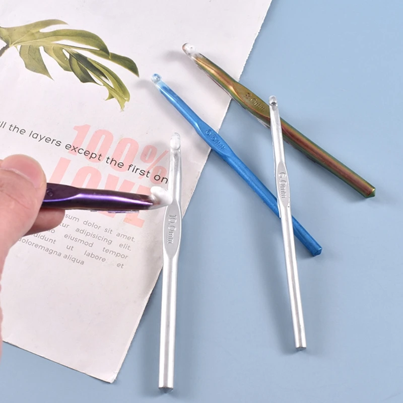 

DIY Crafts Making Tool Crochet Hook Crystal Epoxy Resin Mold DIY Knitting Sweaters Scarves Tool Casting Silicone Mould