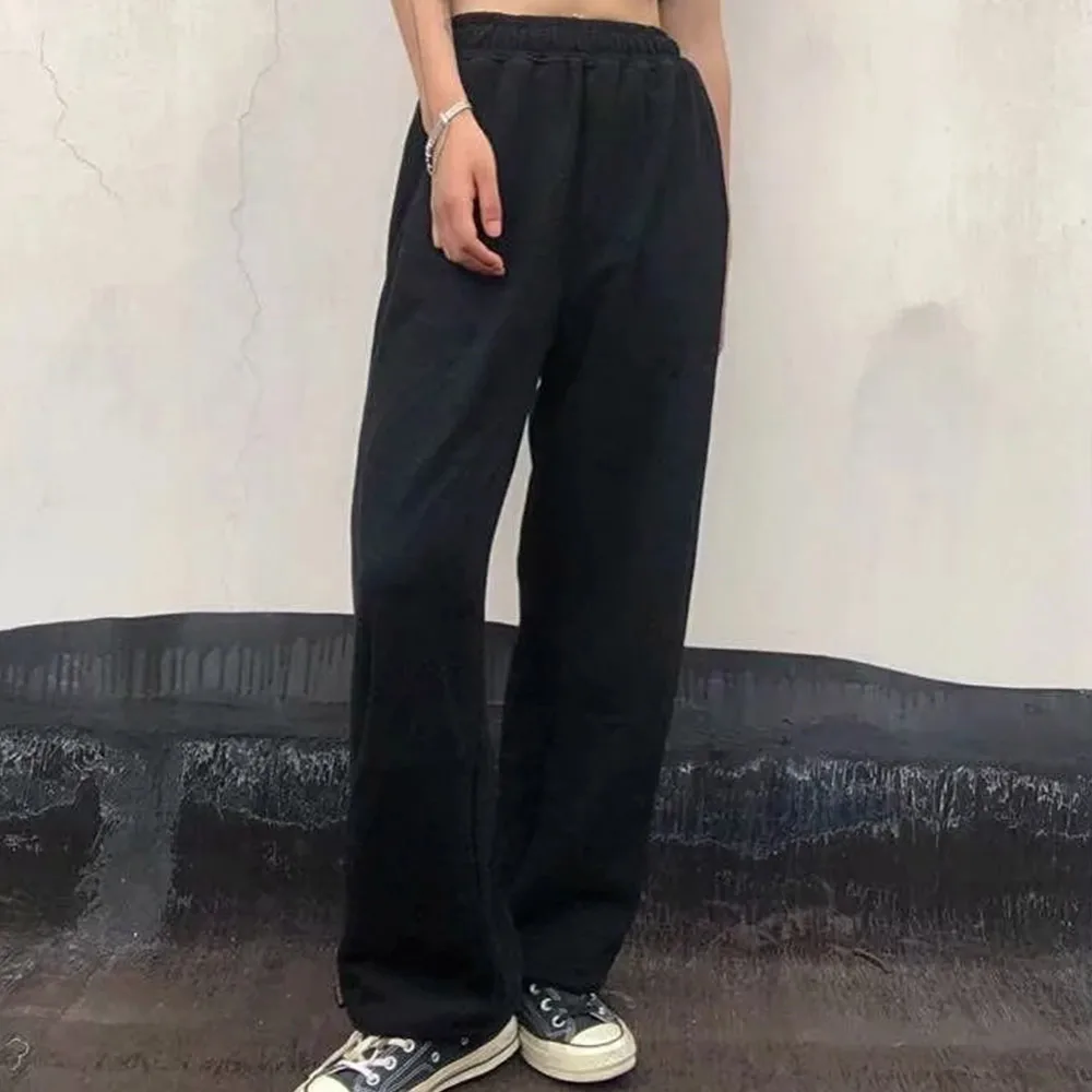 

New Arrival Solid Jogger Loose Modish Sweatpants Women Full Length Pants Casual High Elastic Waist Trousers Gray Spring 2021