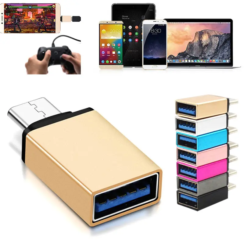 Мини USB 3 1 Type C кабель адаптер к 0 алюминиевого сплава OTG конвертер для всех тип c