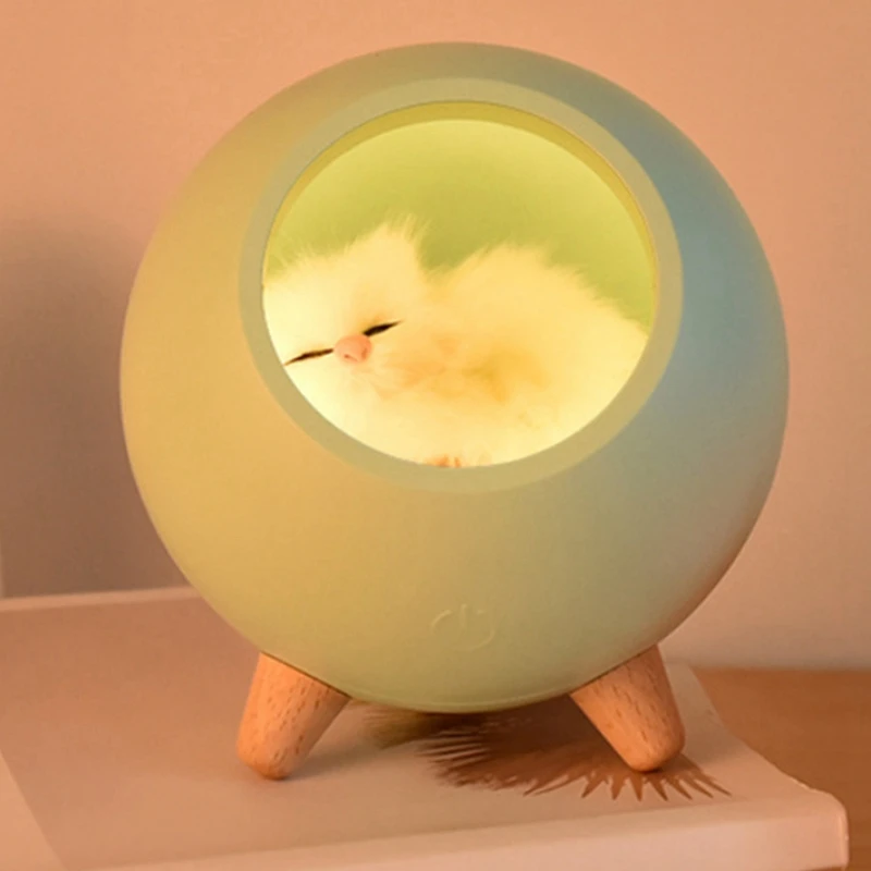 Cute Cat House Bluetooth Speaker Night Light Press Dimming LED Baby Kids Bedside Sleep Lamps Bedroom Home Decor Gift | Лампы и