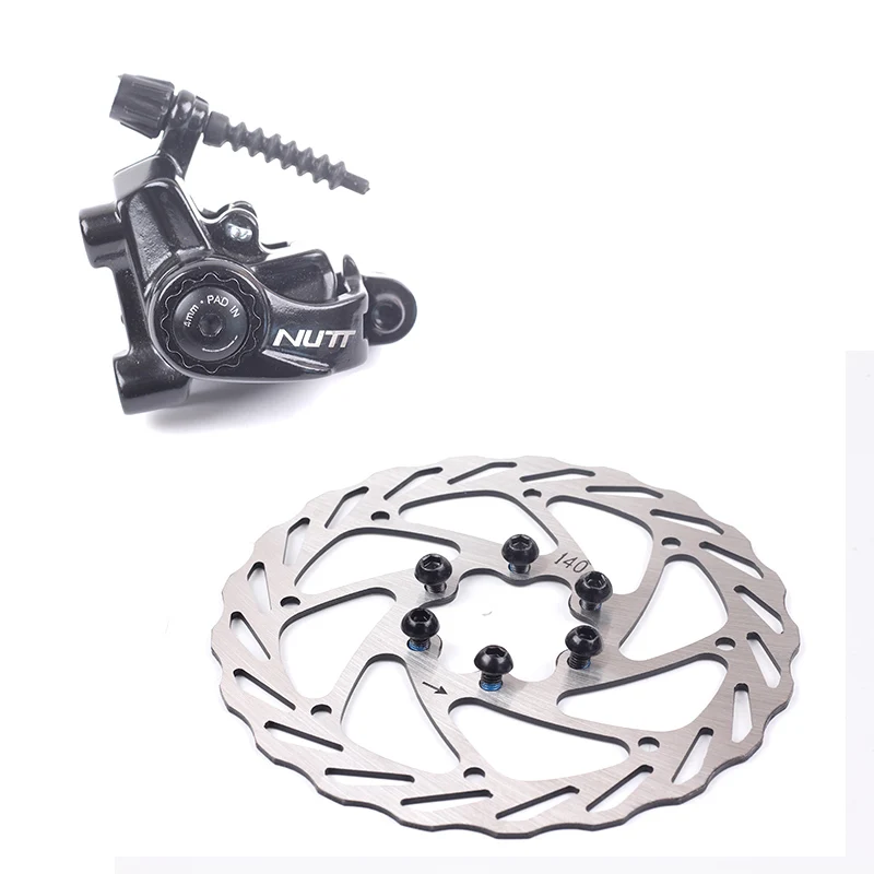 NUTT Mechanical Road Bike Disc Brake Double Action Flat Mount 140mm 6-Bolts Rotor Bicycle Caliper Front &amp Rear | Спорт и