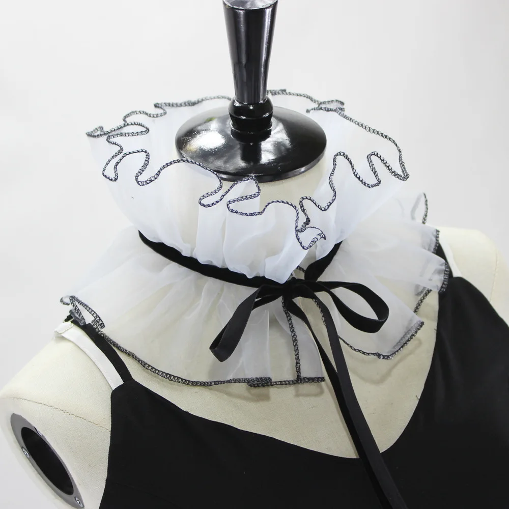 

2021 Ruffles Stand Fake Collar for Women Suit Lace Detachable Collars Girls Dress Shirt Decorative Female False Collar Neck Ruff