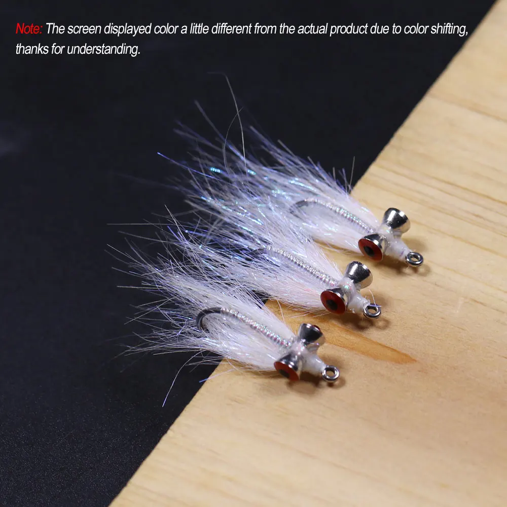 Vampfly 5pcs #6 #8 Dumbbell Eyes White Crazy Charlie Fly Fast Sink For Bone Fish Carpon Sea Trout Bass Fishing Lure Baits | Спорт и