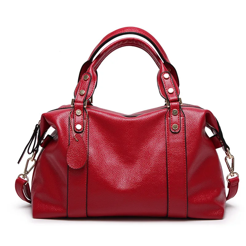 

Brand Design Women's Soft Genuine Leather Handbags High Quality Female Cowhide Big Size Shoulder Bag Fashion Tote School C1359
