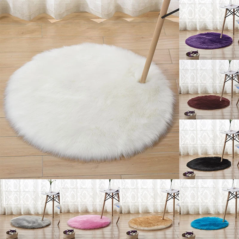 Пушистый скандинавский круглый ковер ковры для современной гостиной мех