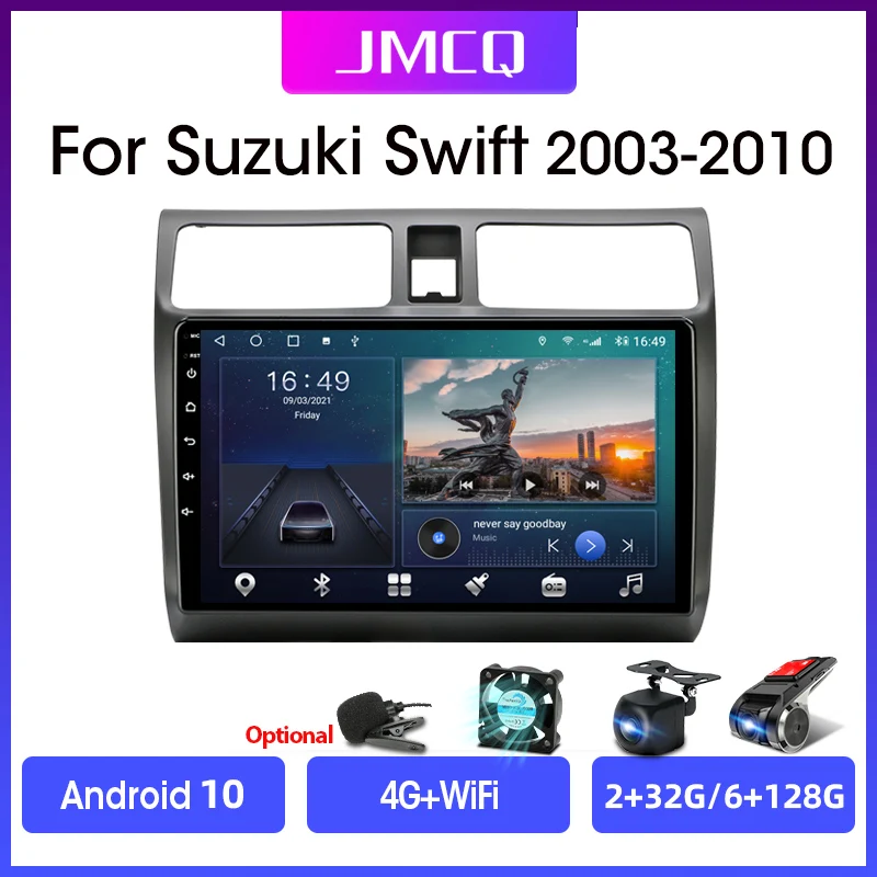 Автомагнитола JMCQ 2 din Android 10 для Suzuki Swift 2003-2010 стерео мультимедийный видеоплеер