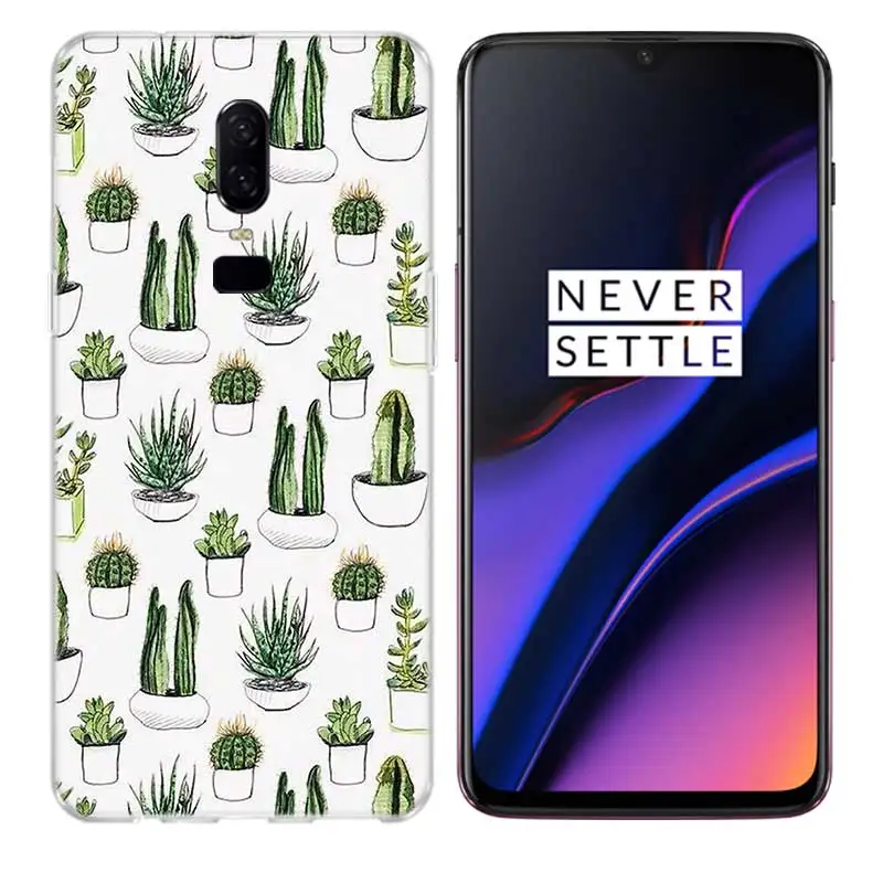 Кактус растения мягкий резиновый комикс чехол для телефона силиконовый OnePlus 7 Pro 6T