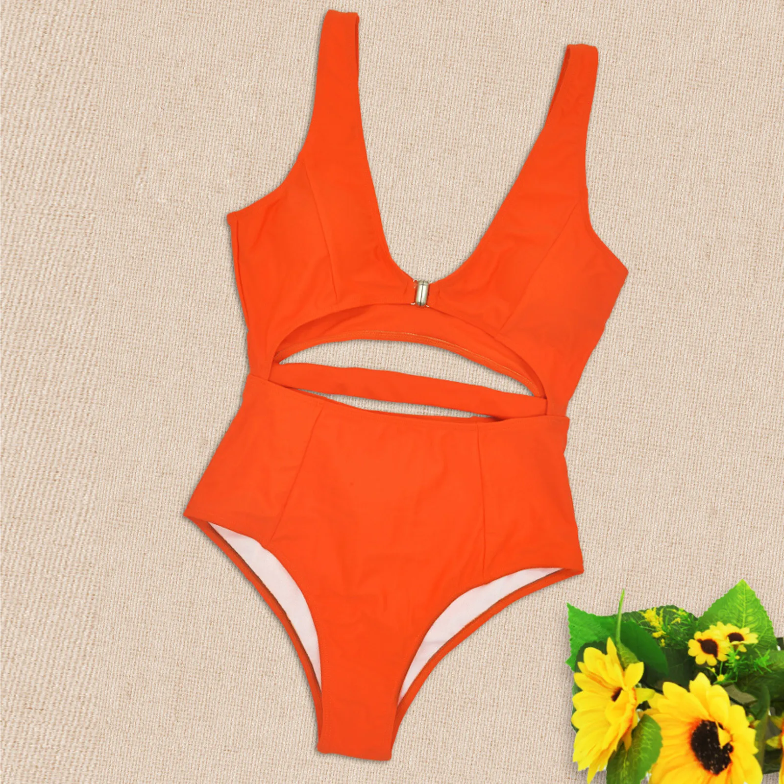 

Brazilian Bikini Women's Solid Color Straps Bikini Double Strap High Waist Split Swimsuit Swimsuit With Shorts Woman Swimsuits