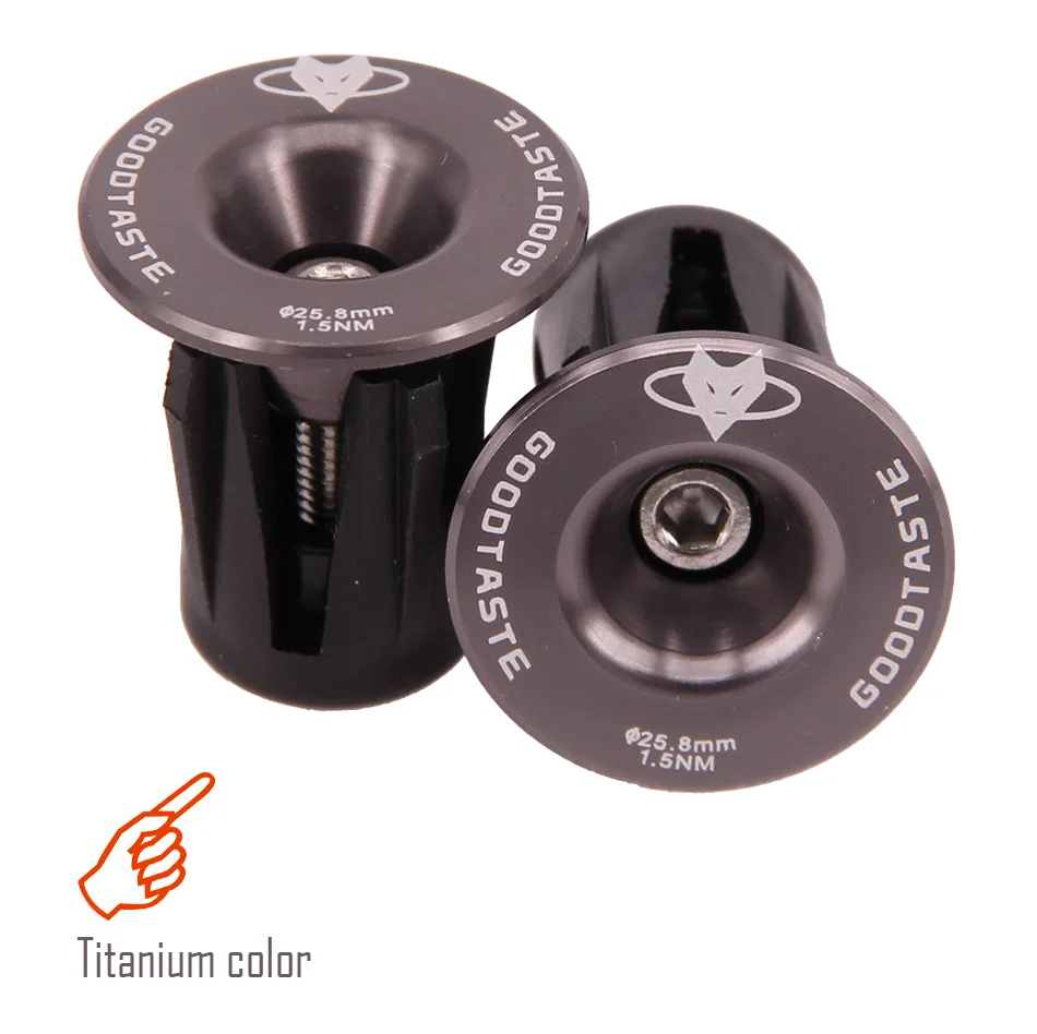 Titanium Руль для шоссейного горного велосипеда, колпачок для велосипедной ручки, заглушки, заглушка из алюминиевого сплава, заглушка для одной пары, аксессуары для горного велосипеда - Цвет: Titanium