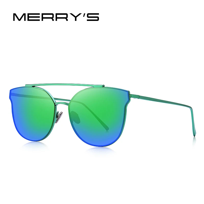 C04 Green MERRYS дизайн женские роскошные брендовые солнцезащитные очки кошачий глаз женские модные двухлучевые солнцезащитные очки UV400 защита S8089N - Цвет линз: C04 Green